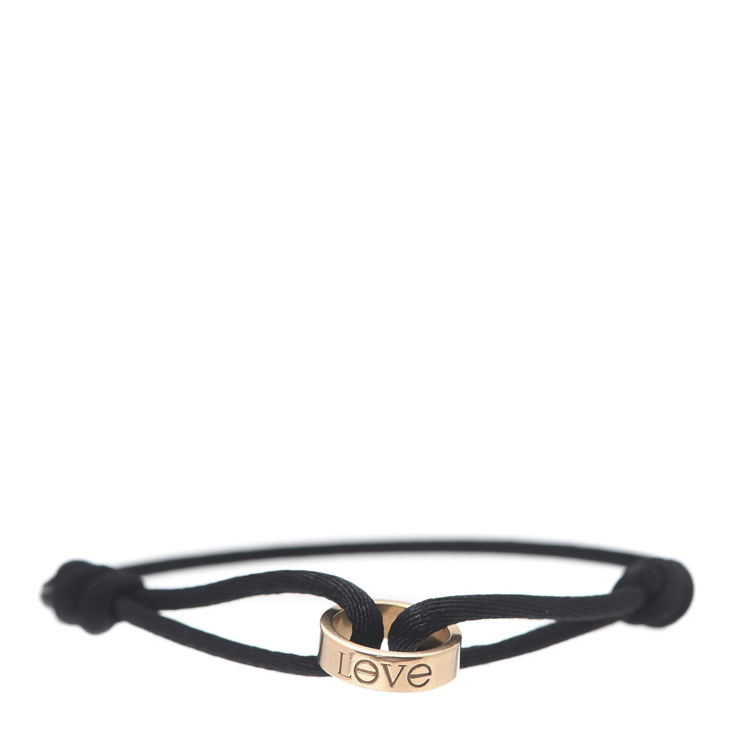 18K Pink Gold Charity LOVE Adjustable Cord Bracelet Black