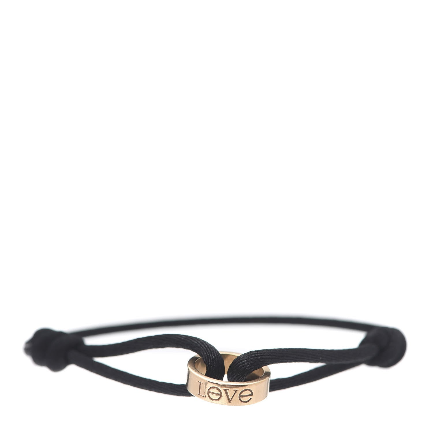 Cartier 18K Pink Gold Charity LOVE Adjustable Cord Bracelet Black 1 of 5
