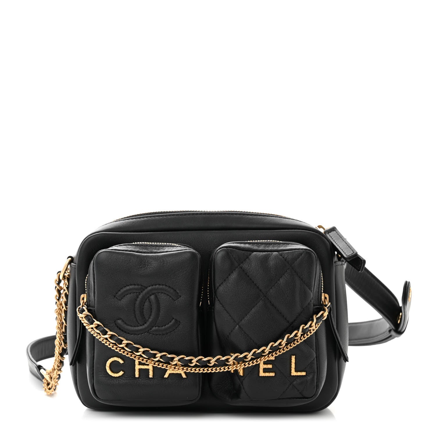 Chanel Calfskin Quilted Small Camera Case Black 1 of 11