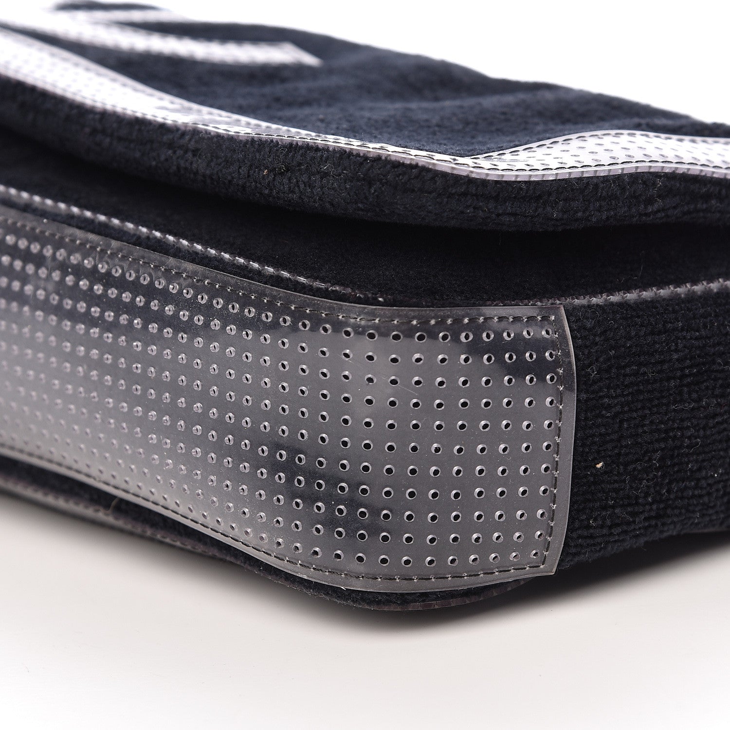 Chanel Terry Cotton PVC Perforated CC Flap Black 10 of 10