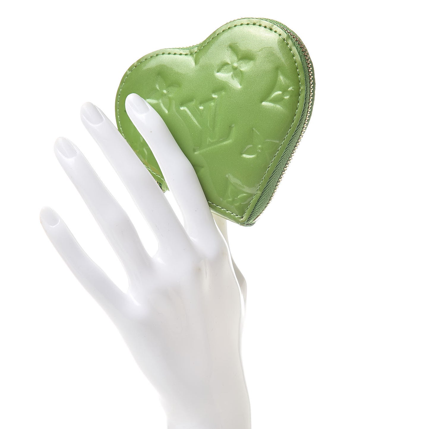 LOUIS VUITTON Vernis Heart Coin Purse Vert Tonic
