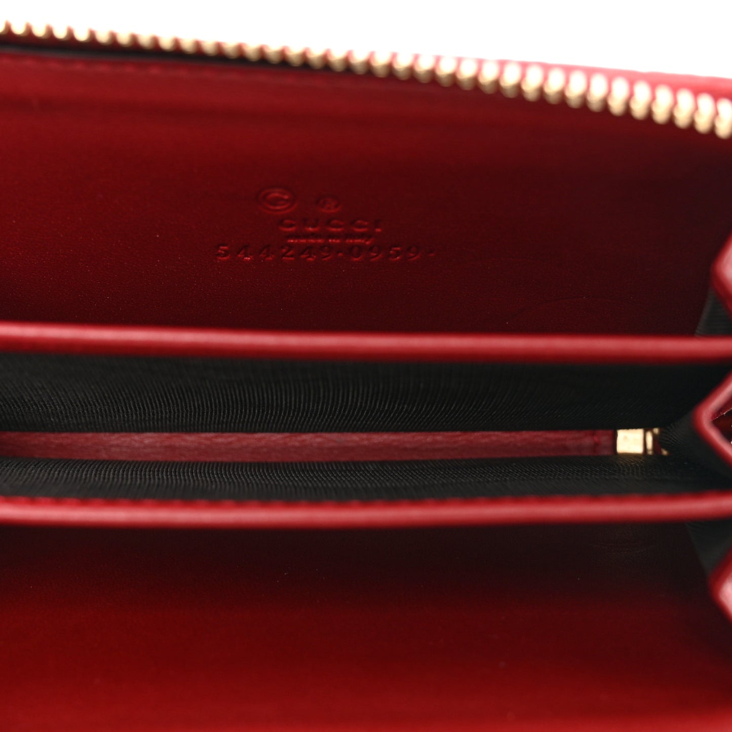 Microguccissima Zip Around Card Case Red