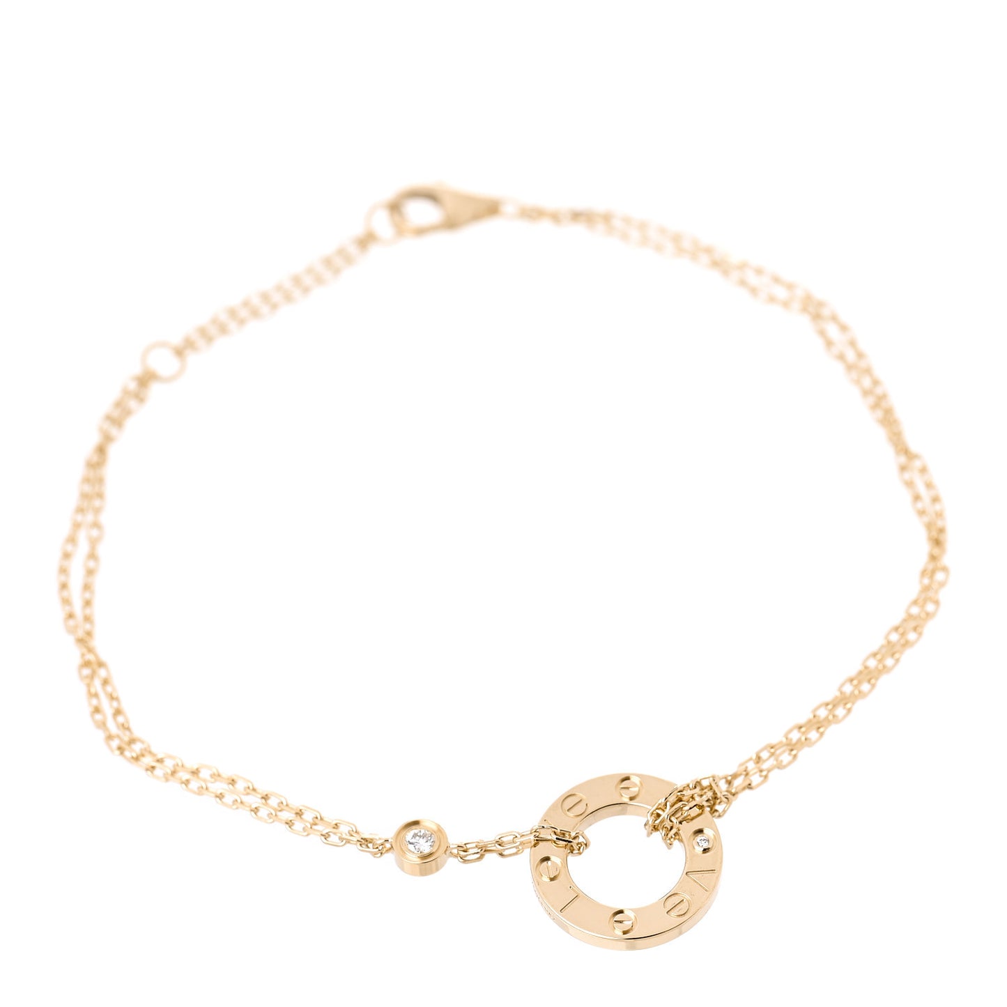 18K Yellow Gold Diamond LOVE Bracelet