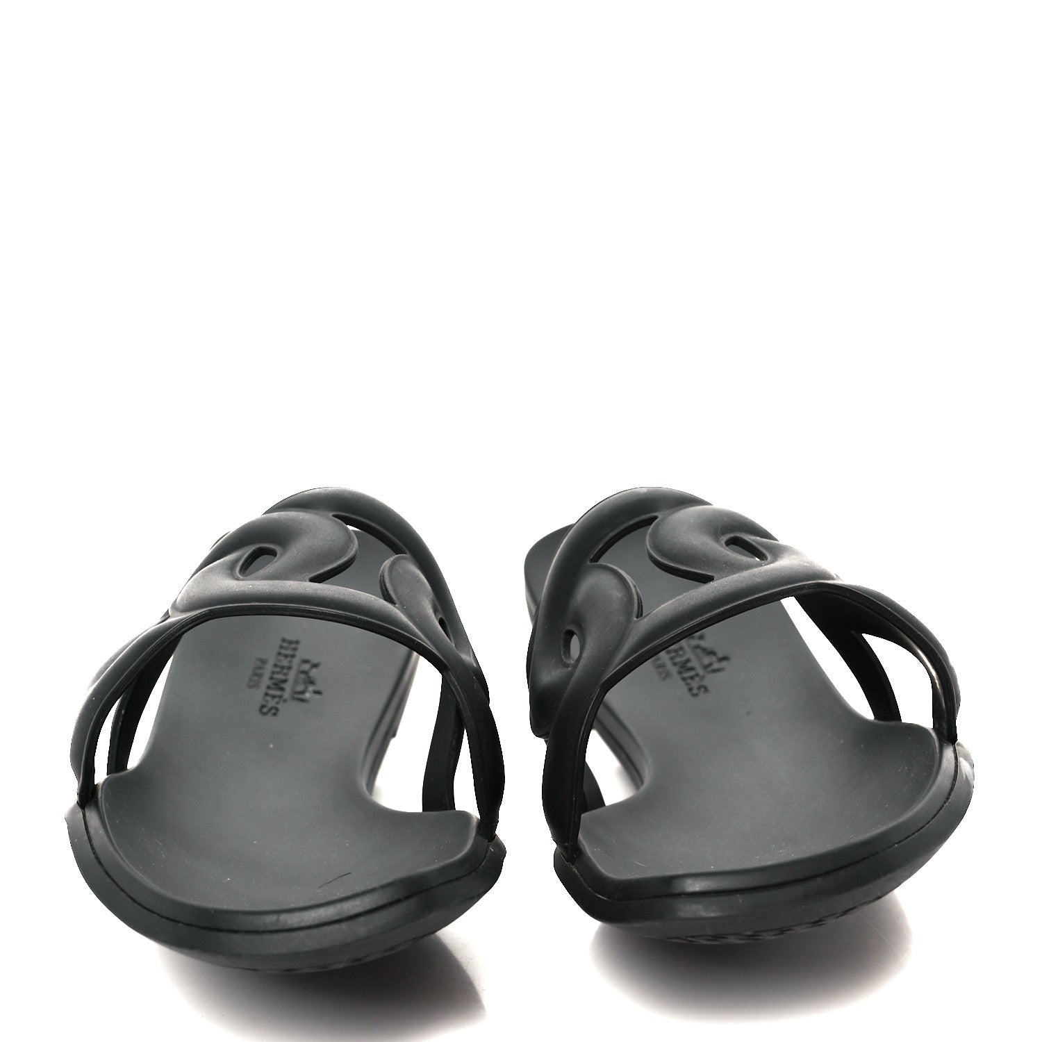 Hermes Rubber Aloha Sandals 38 Black 3 of 8