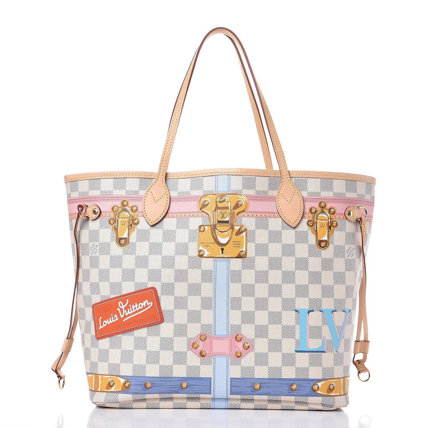 Louis Vuitton Damier Azur Summer Trunks Neo Neverfull MM 3 of 9