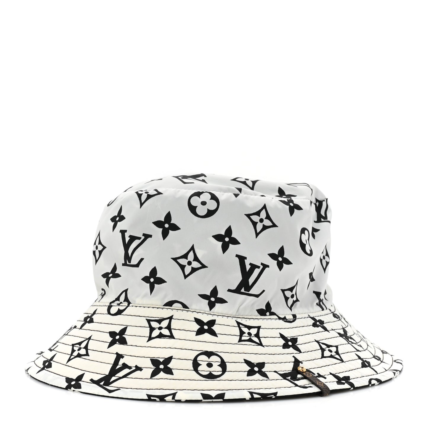 Nylon Monogram Reversible Bob Bucket Hat M Black White