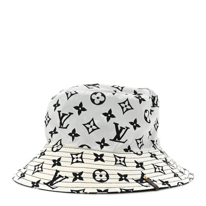 Louis Vuitton Nylon Monogram Reversible Bob Bucket Hat M Black White 3 of 13