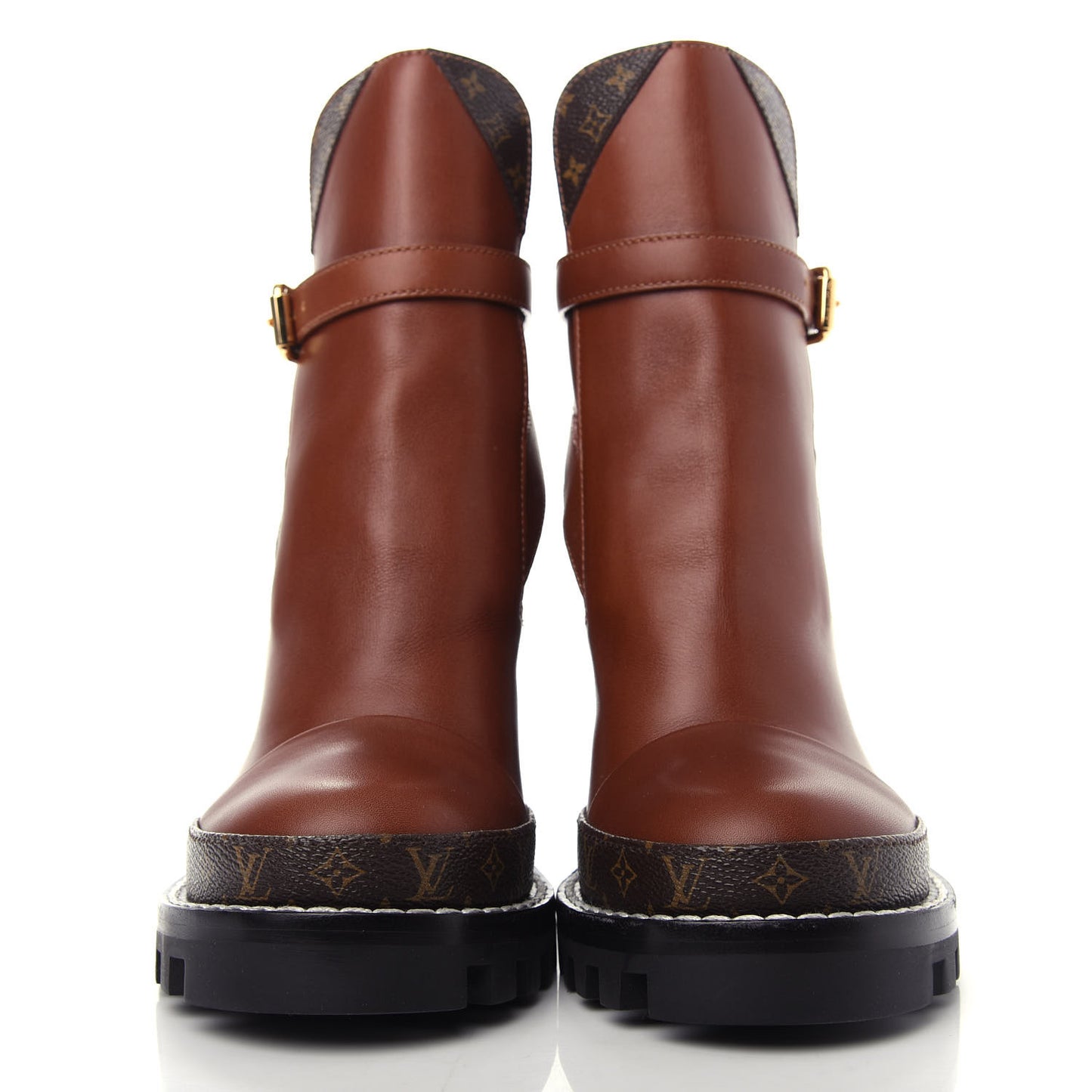 Calfskin Monogram Star Trail Ankle Boots 37 Cognac