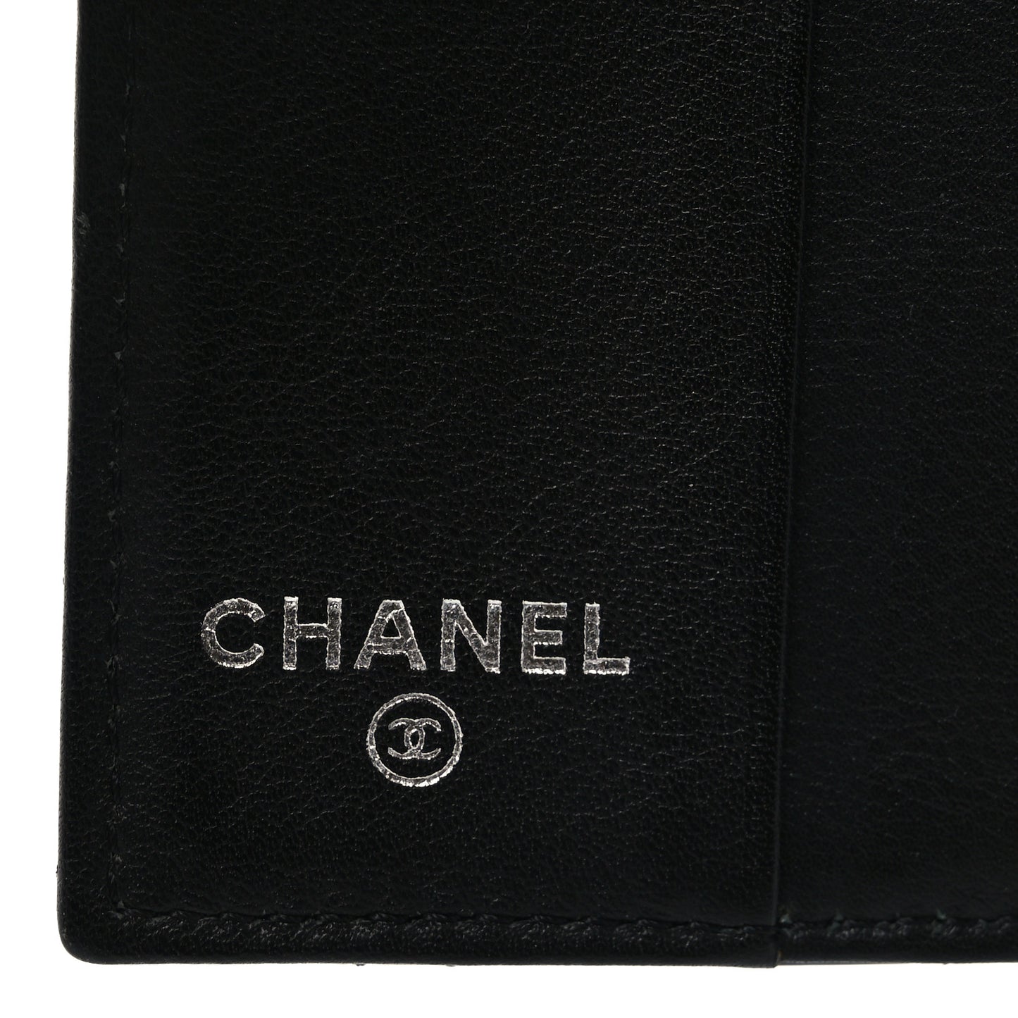 Patent Calfskin Quilted Passport Holder Black