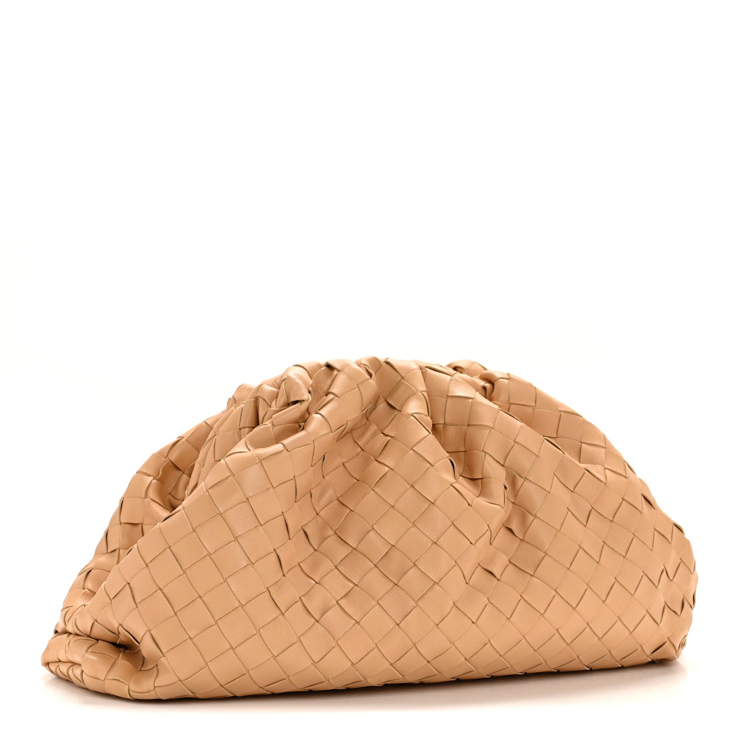 Bottega Veneta Nappa Maxi Intrecciato The Pouch Oversized Clutch Almond 3 of 10