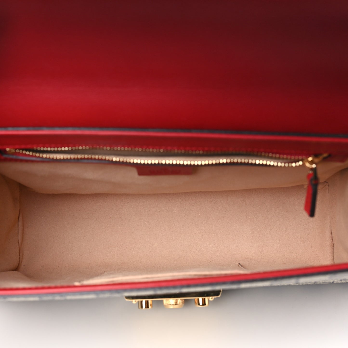 GG Supreme Monogram Moon Calfskin Medium Padlock Shoulder Bag Beige Blue Hibiscus Red Mystic White