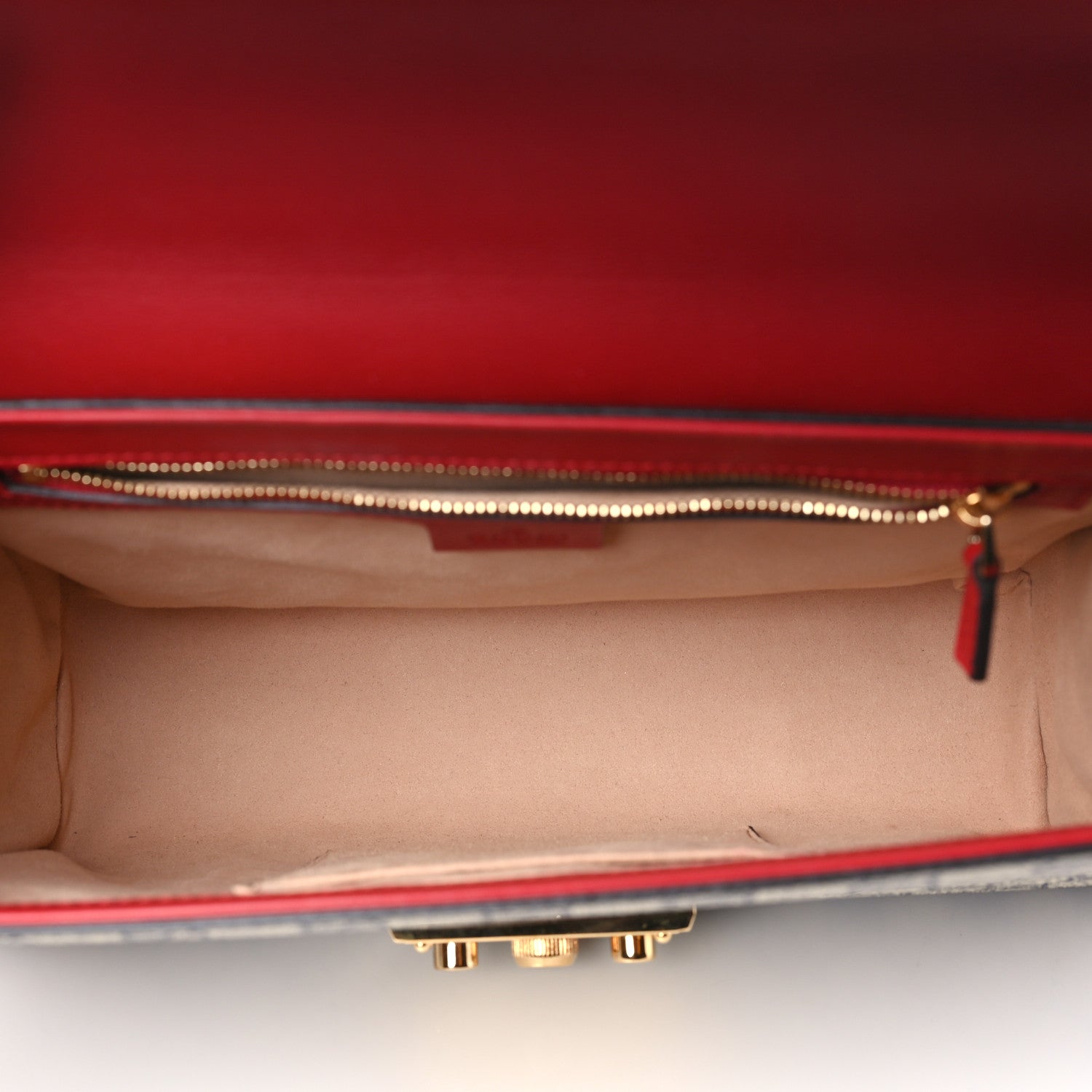 Gucci GG Supreme Monogram Moon Calfskin Medium Padlock Shoulder Bag Beige Blue Hibiscus Red Mystic White 5 of 11