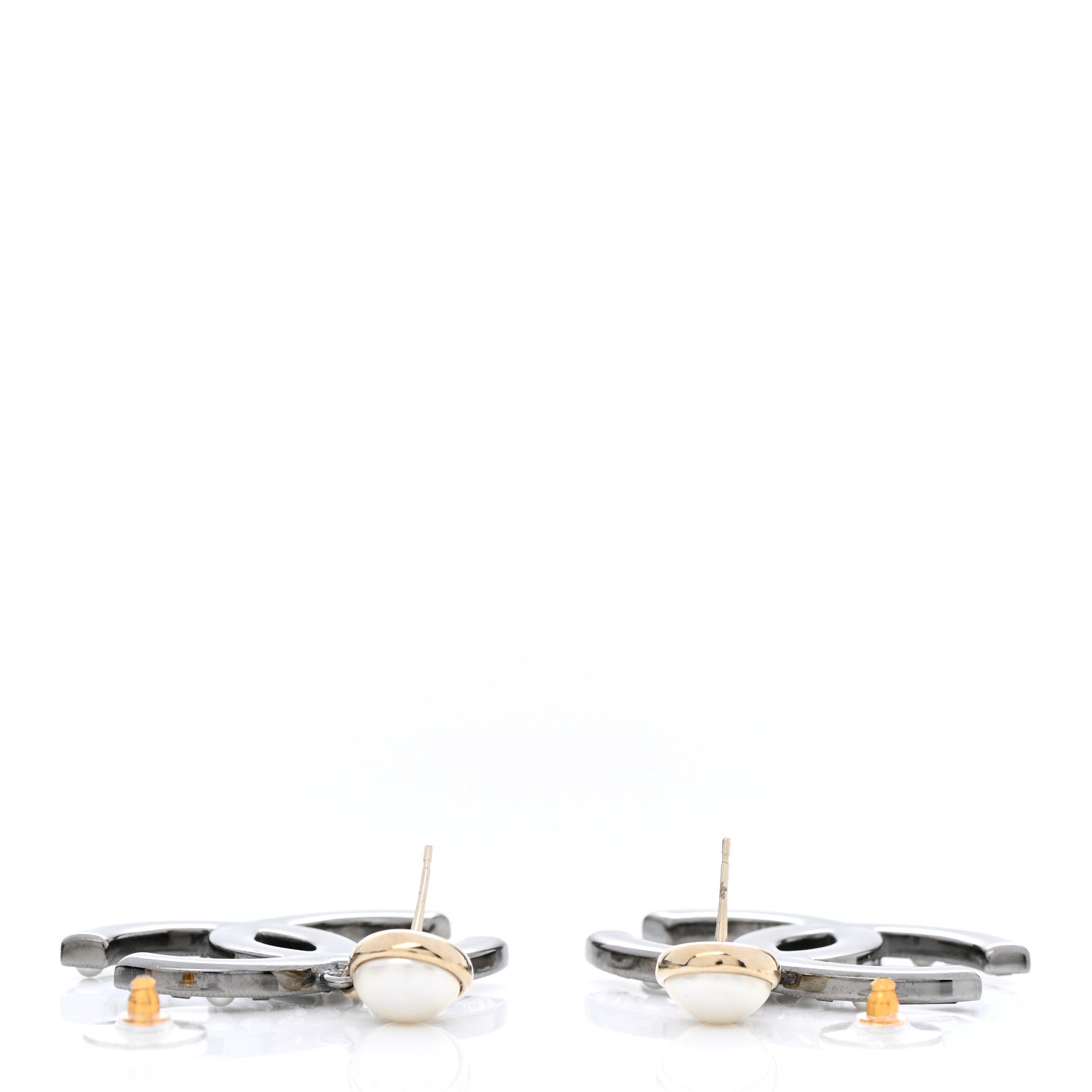 Chanel Crystal Baguette Pearl Bright Young Things CC Drop Earrings Silver 3 of 4