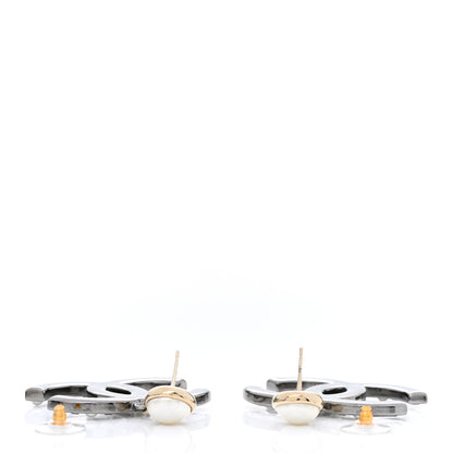 Chanel Crystal Baguette Pearl Bright Young Things CC Drop Earrings Silver 3 of 4