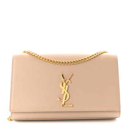 Saint Laurent Grain De Poudre Medium Monogram Kate Satchel Nude Powder 1 of 9