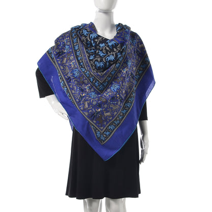 Hermes Cashmere Silk Chasse En Inde Shawl 140 2 of 5
