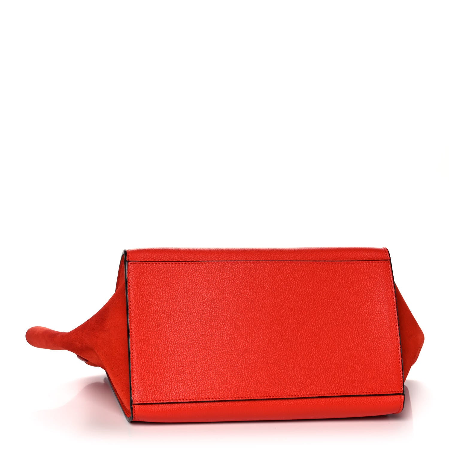 Celine Drummed Calfskin Suede Medium Trapeze Vermillion 4 of 17