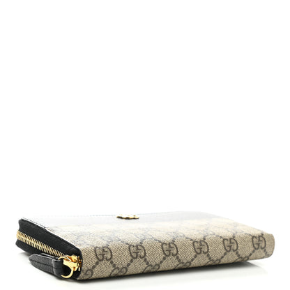 Gucci Dollar Calfskin GG Supreme Monogram GG Marmont Zip Around Wallet Black Beige Ebony 4 of 7