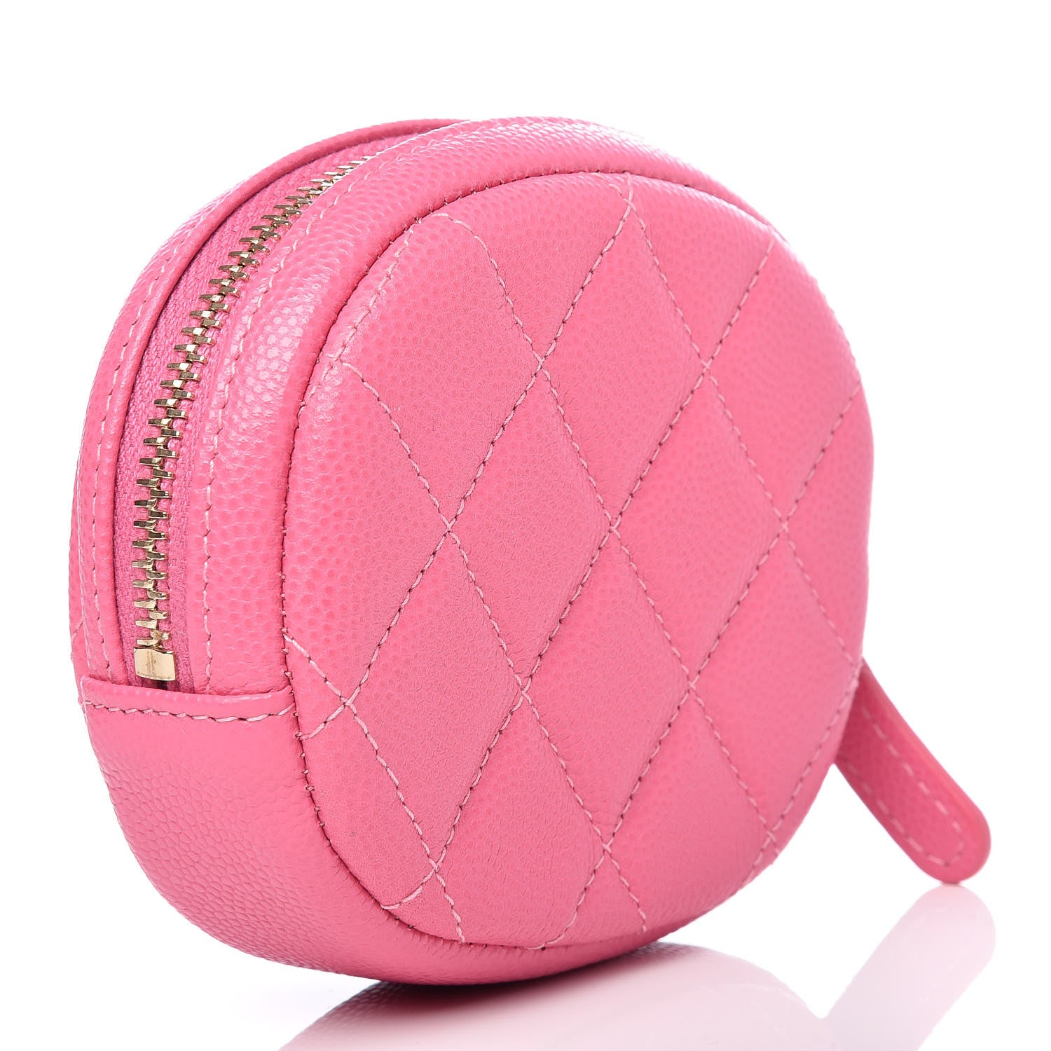 Chanel Caviar Quilted Zip Around Classic Coin Purse Pink 3 of 9