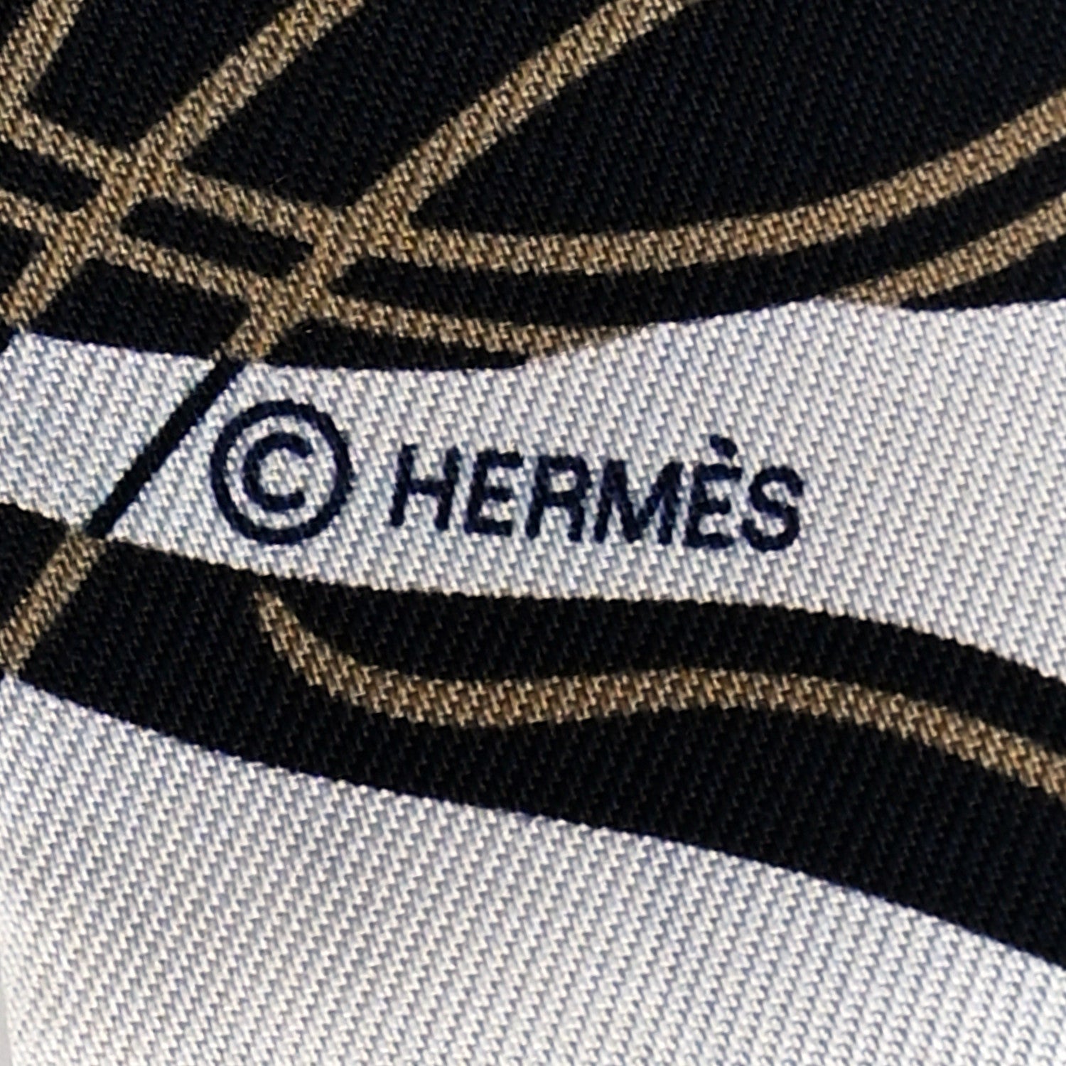 Hermes Silk Ex-Libris Twilly White Marine Gris 4 of 4