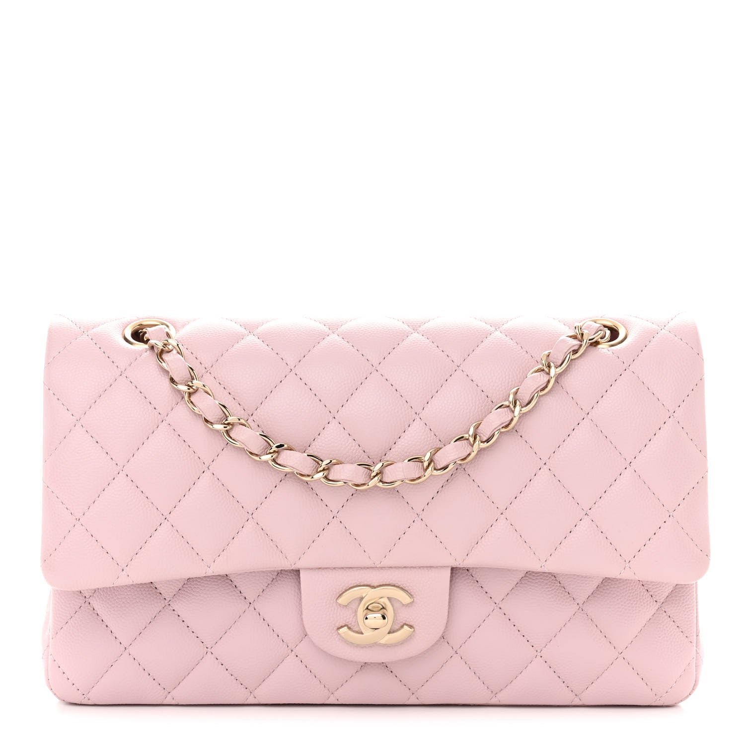 Chanel Caviar Quilted Medium Double Flap Light Pink 1 of 11