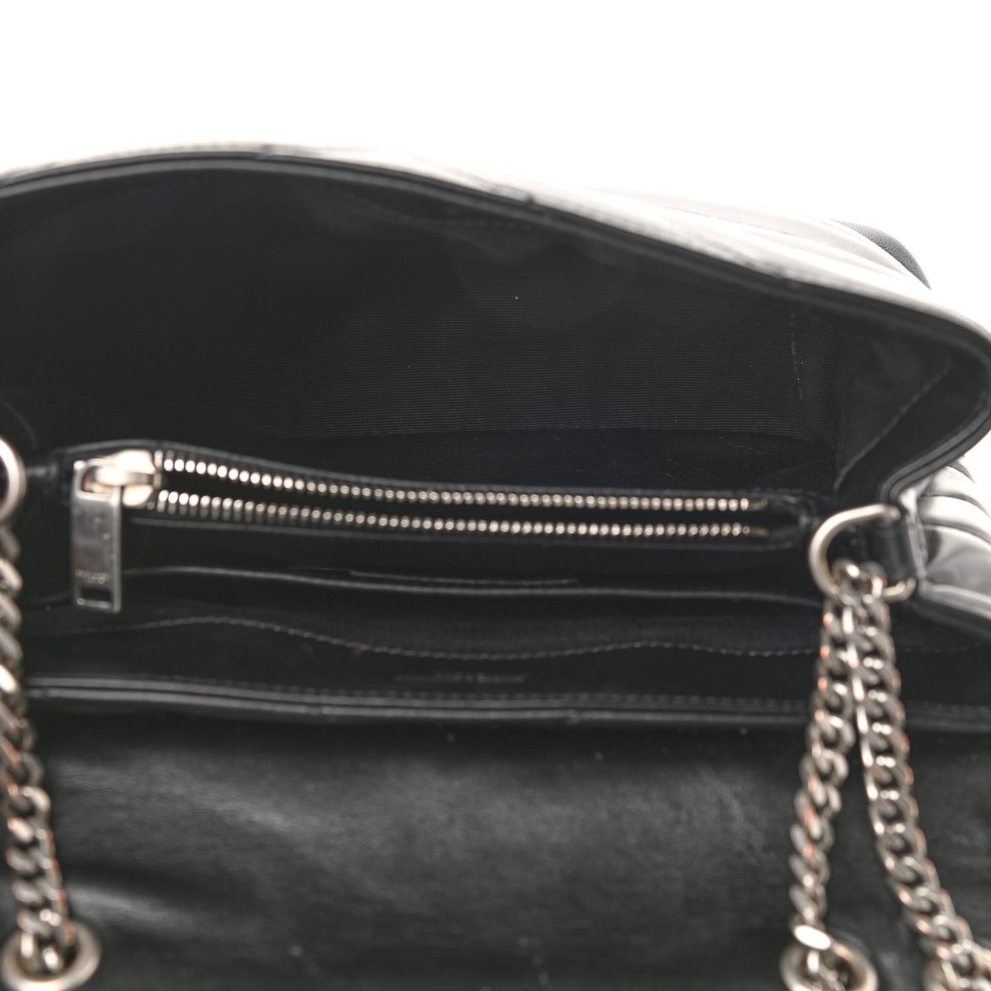 Calfskin Y Quilted Monogram Small Loulou Chain Satchel Black