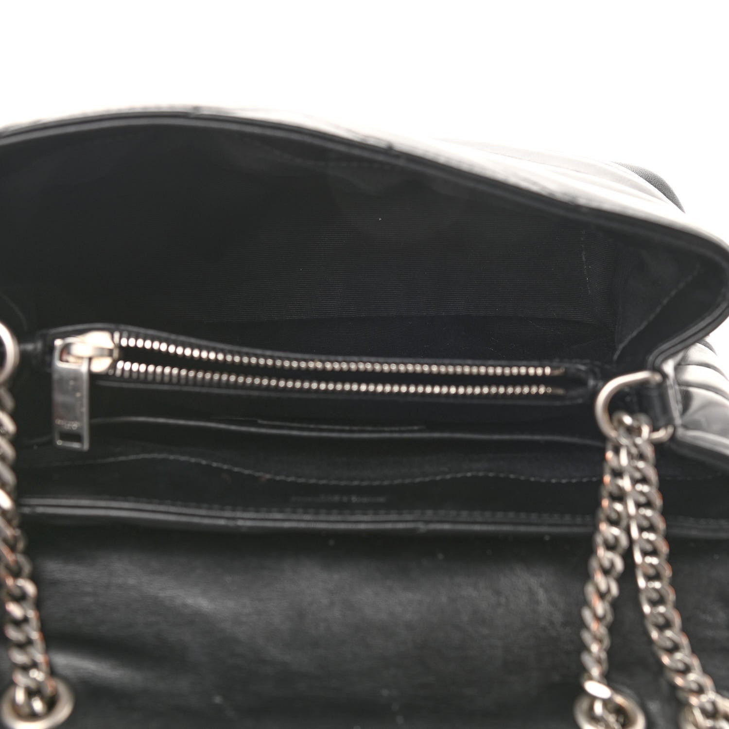 Saint Laurent Calfskin Y Quilted Monogram Small Loulou Chain Satchel Black 4 of 10