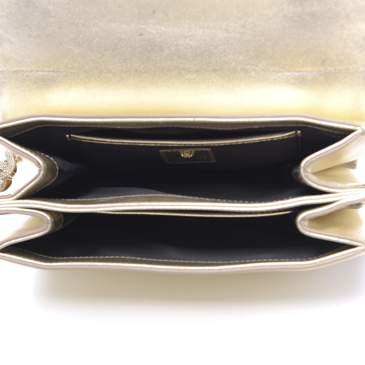 Metallic Nappa Crystal Palazzo Sultan Evening Bag Gold