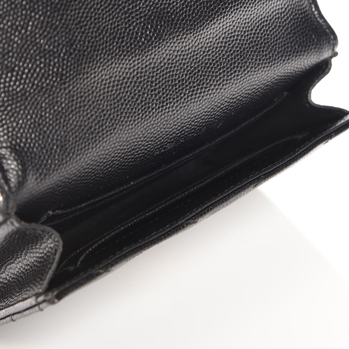 Grain De Poudre Matelasse Chevron Small Monogram Envelope Wallet Black
