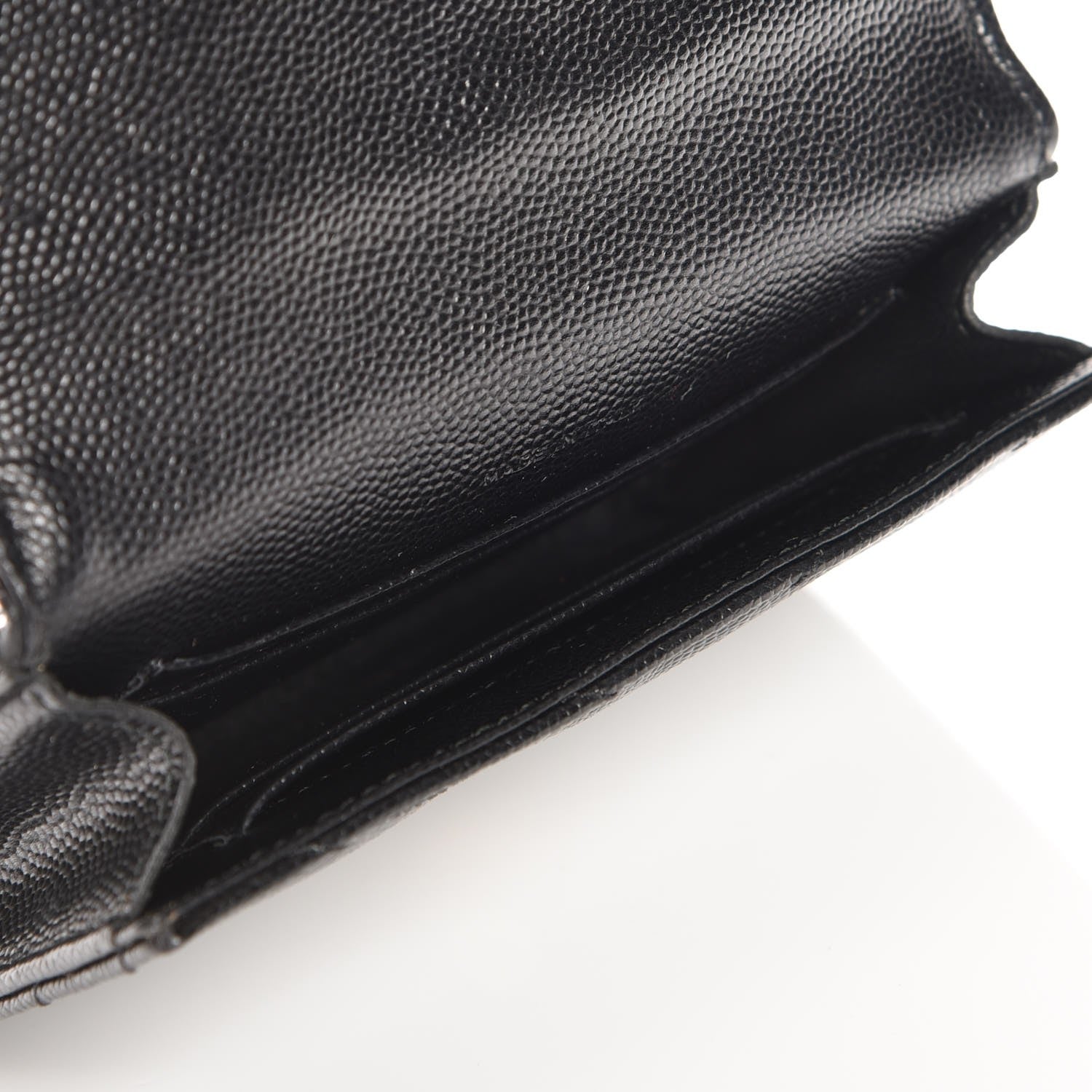 Saint Laurent Grain De Poudre Matelasse Chevron Small Monogram Envelope Wallet Black 5 of 9
