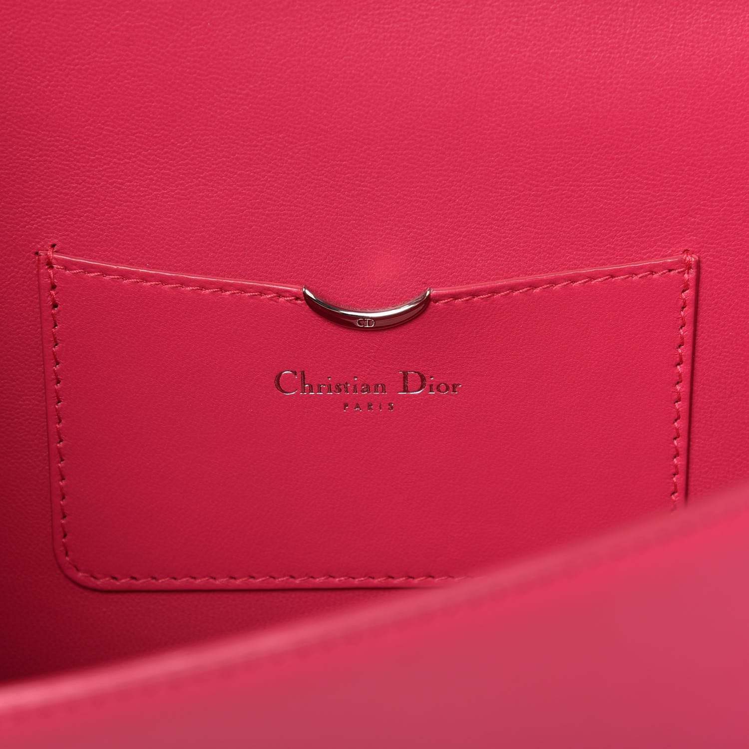 Christian Dior Lambskin Floral Embellished Clutch Pink 8 of 12