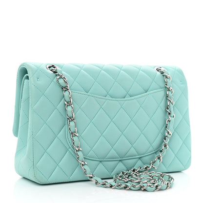 Chanel Lambskin Quilted Medium Double Flap Light Blue 2 of 11