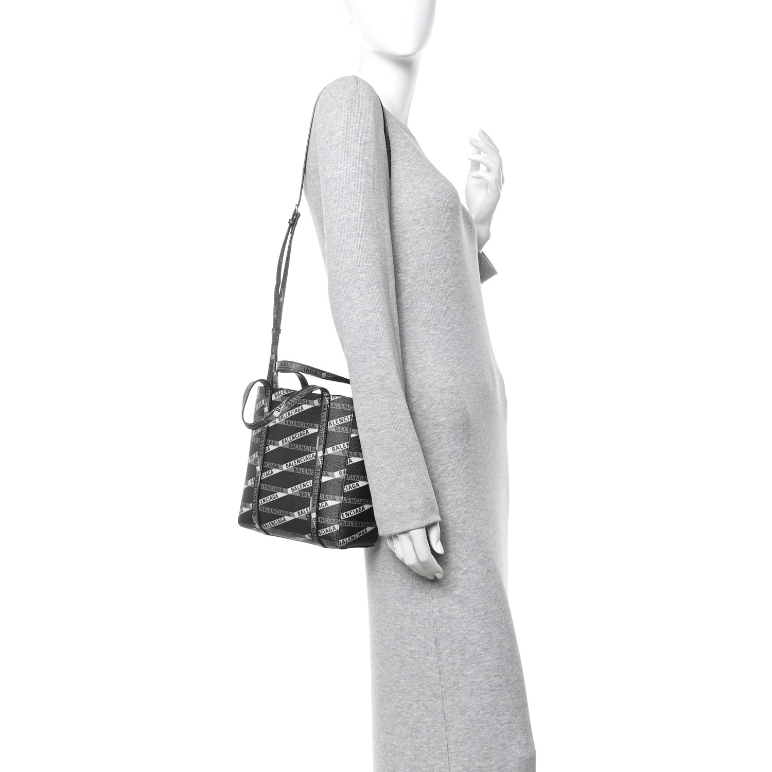 Balenciaga Coated Canvas Losange Monogram XXS Tote Black Grey 2 of 12