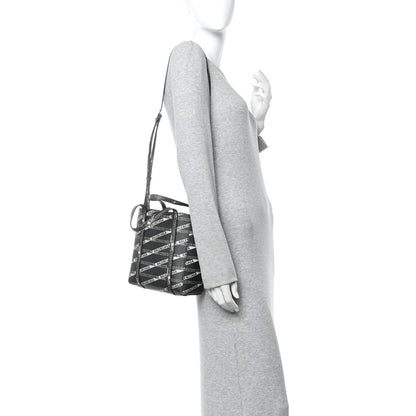 Balenciaga Coated Canvas Losange Monogram XXS Tote Black Grey 2 of 12