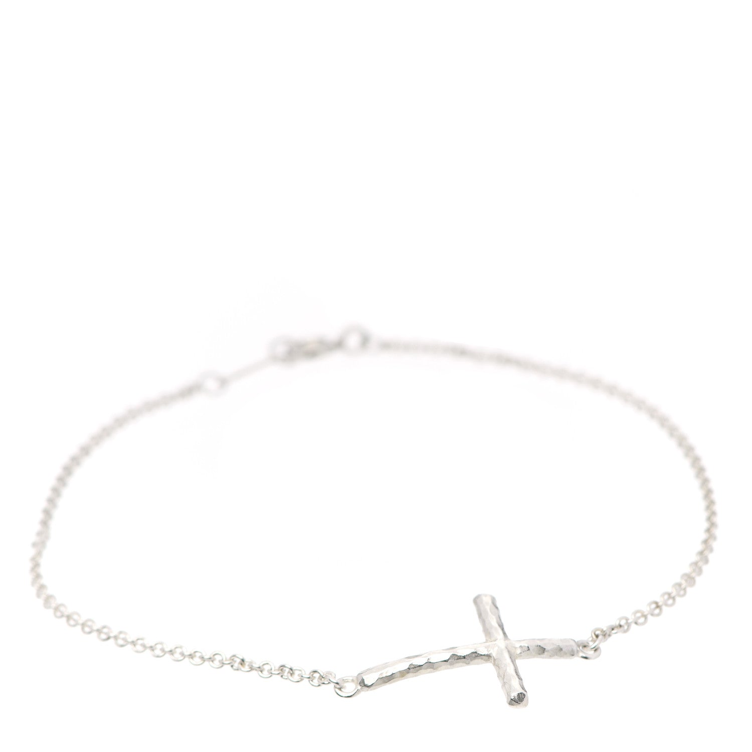 Tiffany Sterling Silver Paloma Picasso Hammered Cross Bracelet 1 of 4