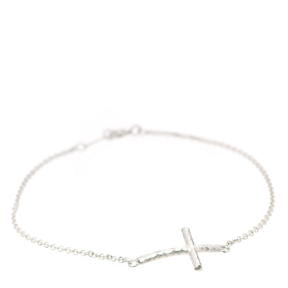 Tiffany Sterling Silver Paloma Picasso Hammered Cross Bracelet 1 of 4