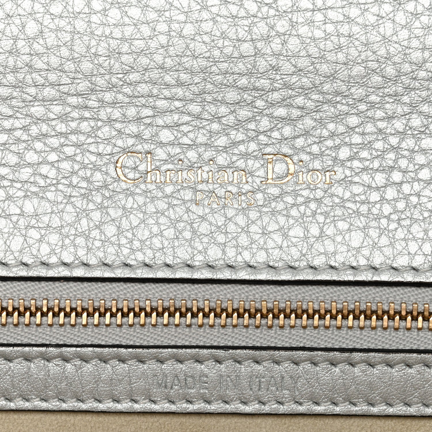 Christian Dior Metallic Grained Calfskin Medium Diorama Flap Bag Silver 6 of 11