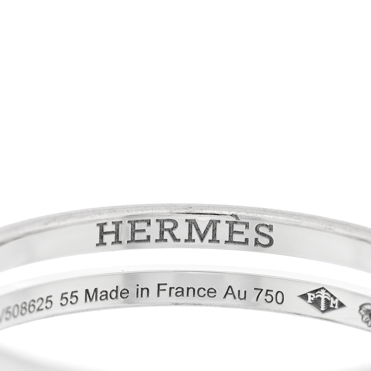 18K White Gold Ariane Wedding Band Ring 55 7.25