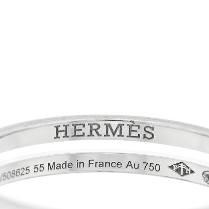 Hermes 18K White Gold Ariane Wedding Band Ring 55 7.25 4 of 5