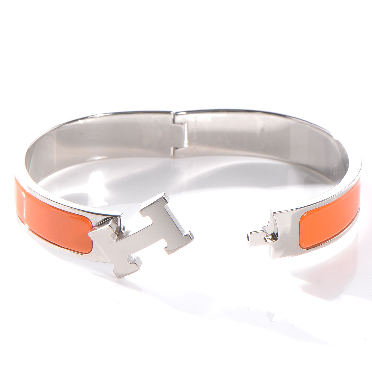 Hermes Narrow Enamel Clic Clac H Bracelet PM Orange 3 of 6