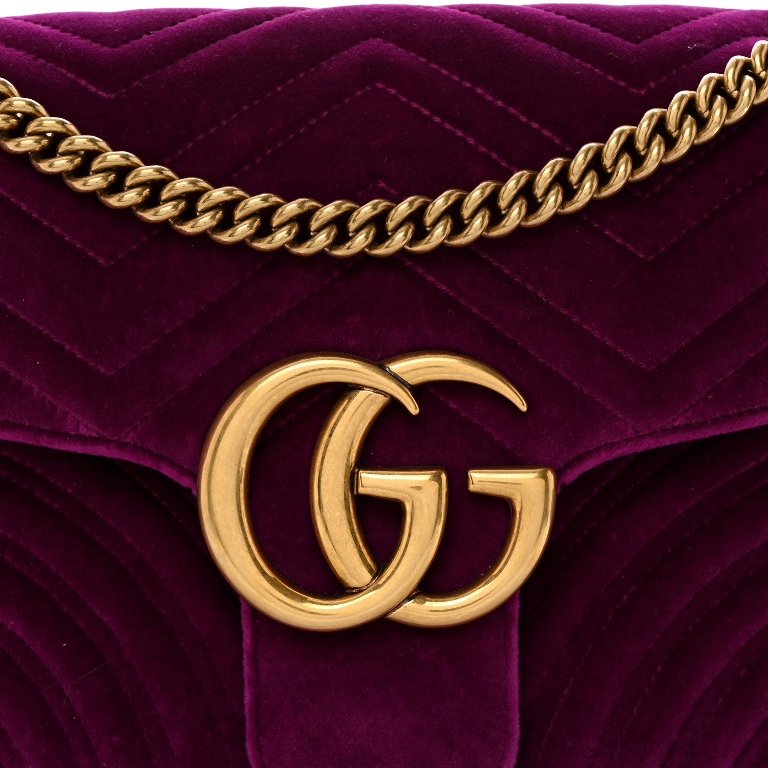 Gucci Velvet Matelasse Medium GG Marmont Shoulder Bag Fuchsia Violet Cyclamen 8 of 10