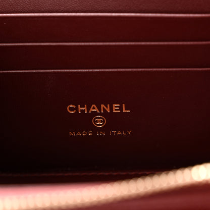 Chanel Caviar Quilted Top Handle Pocket Vanity Case Burgundy 7 of 11