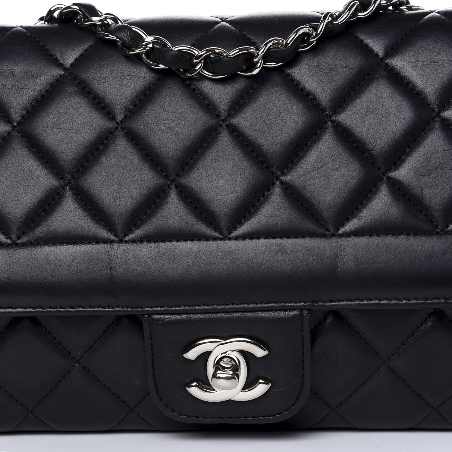 Chanel Lambskin Quilted Medium Single Flap Black 9 of 9