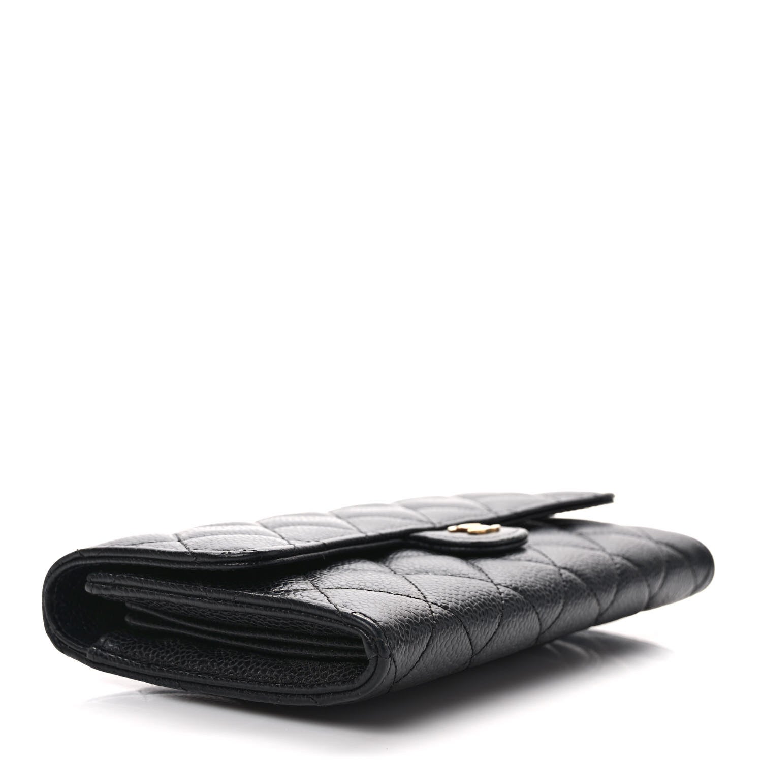 Chanel Caviar Quilted Large Gusset Flap Wallet Black 4 of 9