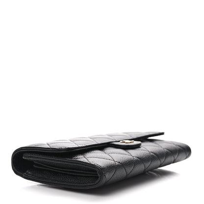 Chanel Caviar Quilted Large Gusset Flap Wallet Black 4 of 9