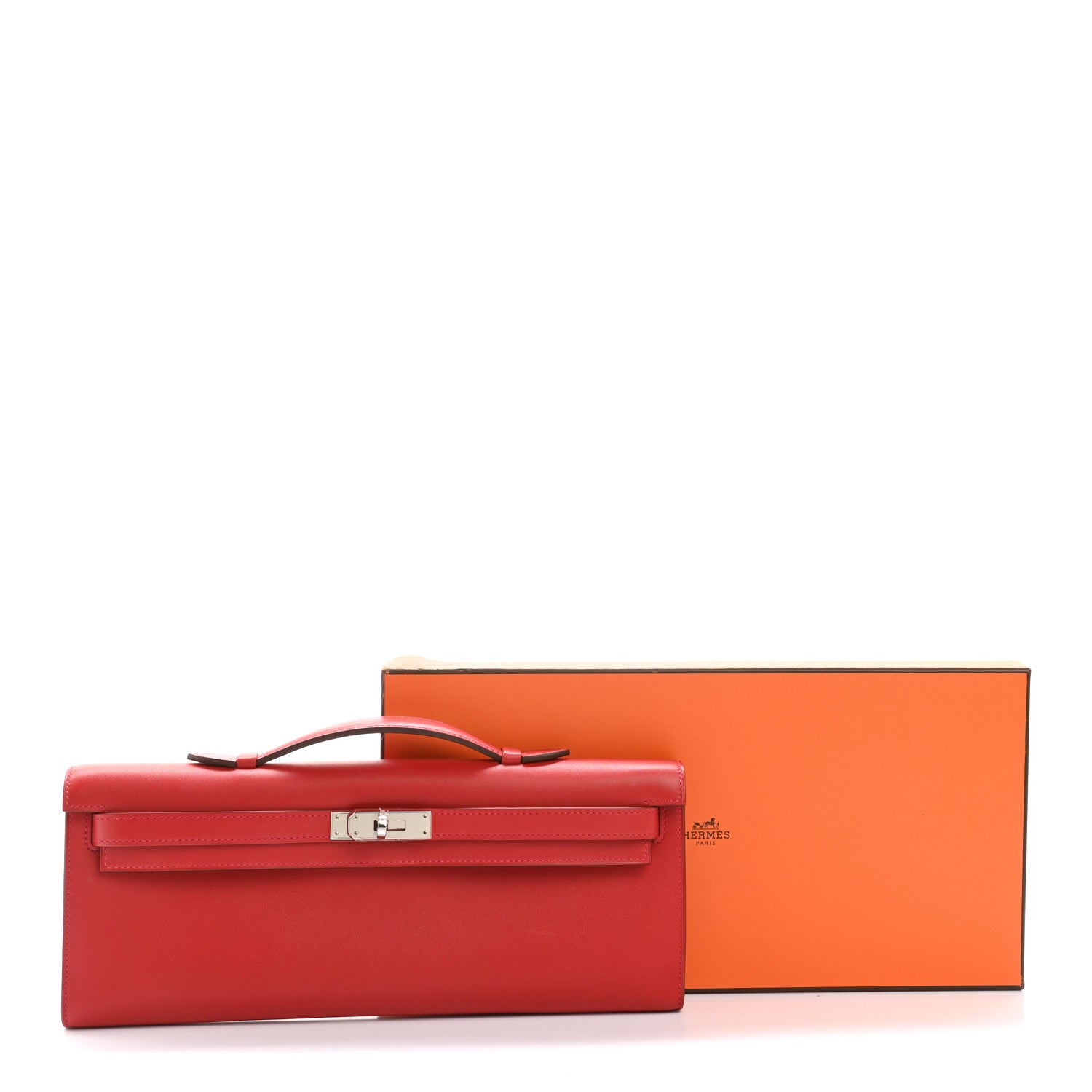 Hermes Swift Kelly Cut Clutch Pochette Vermillion 8 of 8