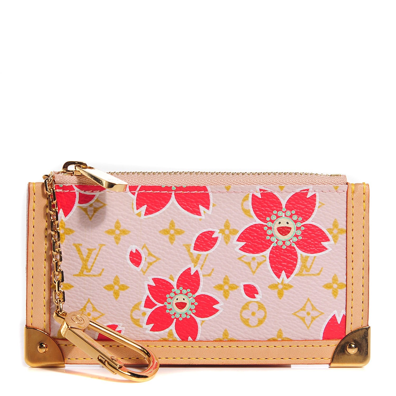 Louis Vuitton Monogram Cherry Blossom Key Pouch Red 1 of 7