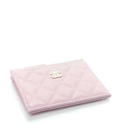 Chanel Caviar Quilted CC Zip Card Holder Light Pink 4 of 8