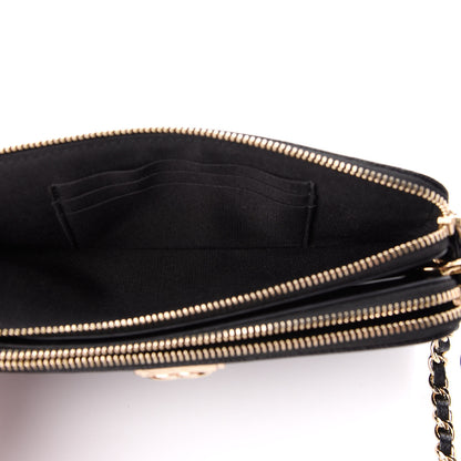 Chanel Caviar Chevron Small Boy Clutch With Chain Black 5 of 9