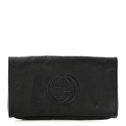 Gucci Pebbled Calfskin Medium Soho Clutch Black 1 of 12